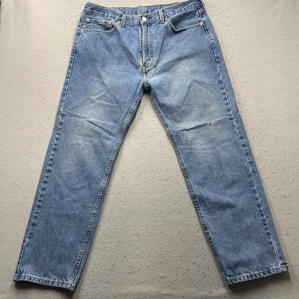 Levis 505 Regular Fit Jeans Mens 38x30 Blue Denim Straight Leg‎ Pants 2015
